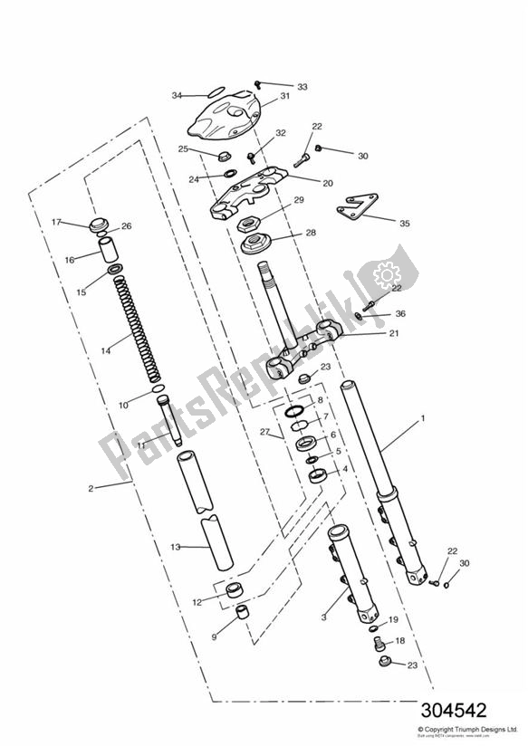 Wszystkie części do Front Forks And Yokes > 42274 Triumph Trophy VIN: 29156 > 1180 1996 - 2003