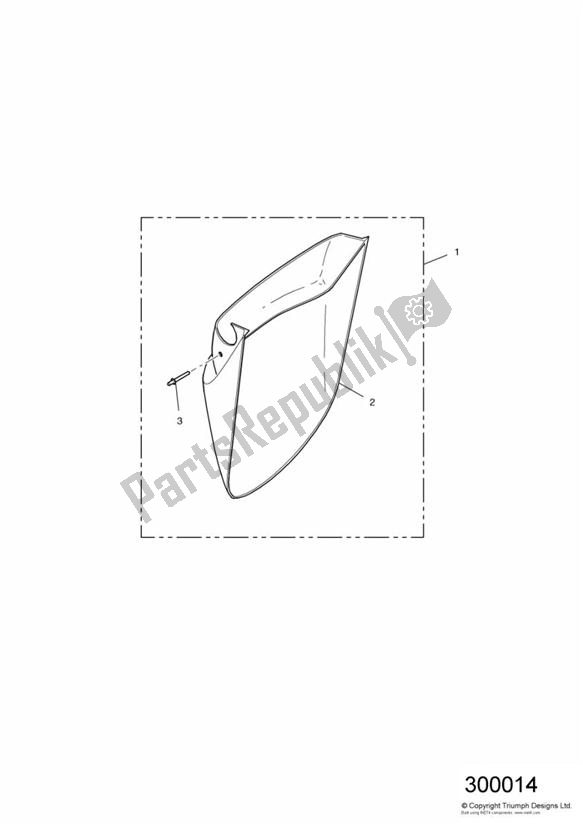 All parts for the Front Mudguard Extension of the Triumph Trophy VIN: 29156 > 1180 1996 - 2003