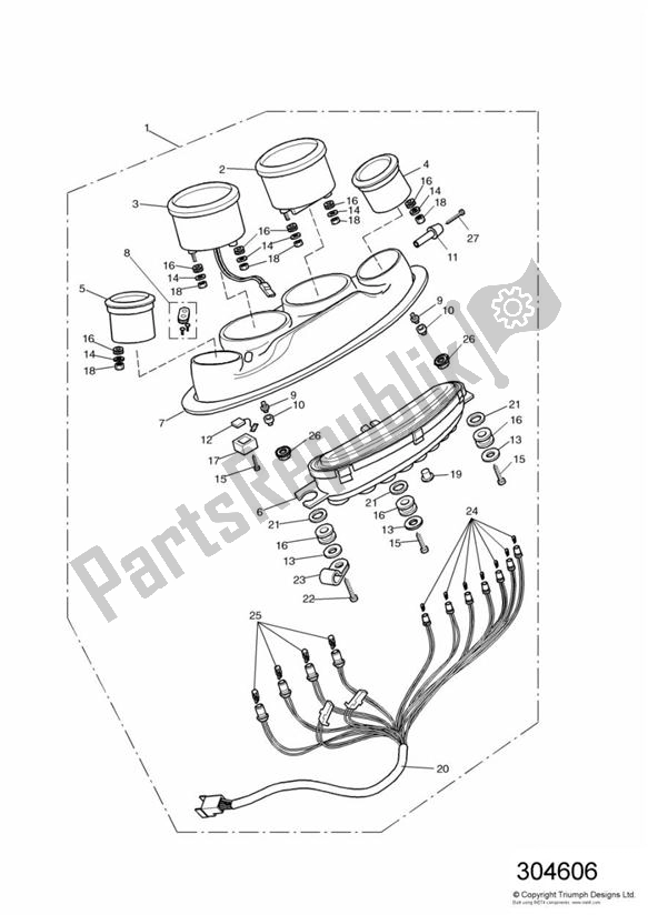 Toutes les pièces pour le Instruments du Triumph Trophy VIN: 29156 > 1180 1996 - 2003