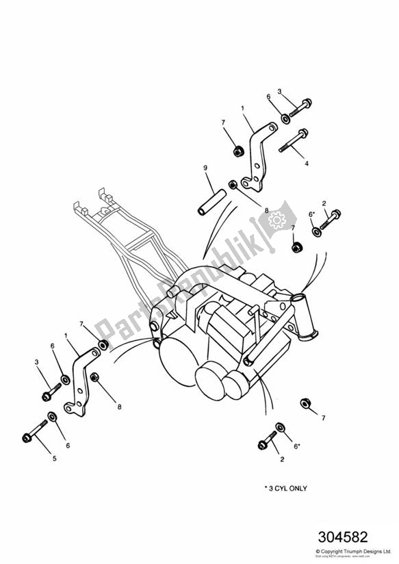 All parts for the Linkage Carrier/engine Mounting Bolts of the Triumph Trophy VIN: 29156 > 1180 1996 - 2003