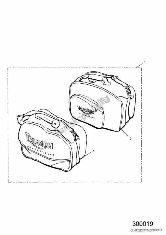 Tutte le parti per il Pannier Inner Bag Kit del Triumph Trophy VIN: 29156 > 1180 1996 - 2003
