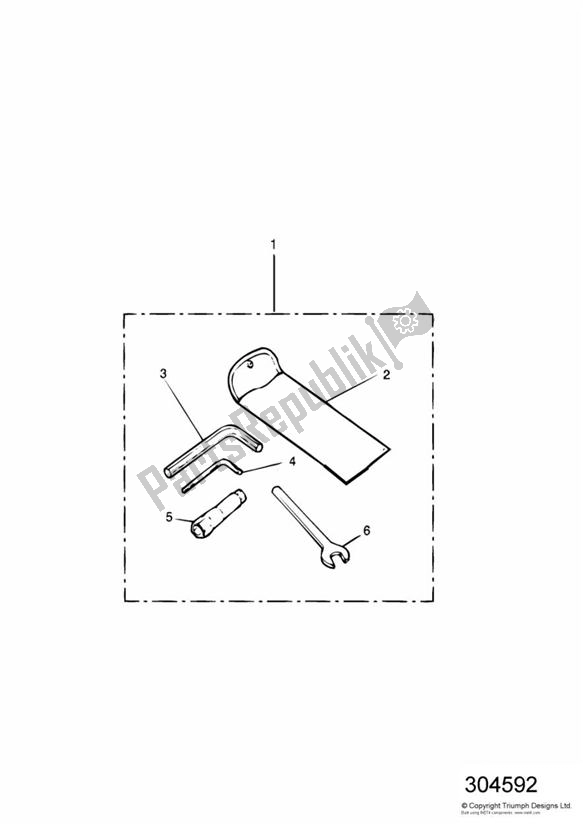 All parts for the Tool Kit of the Triumph Trophy VIN: 29156 > 1180 1996 - 2003