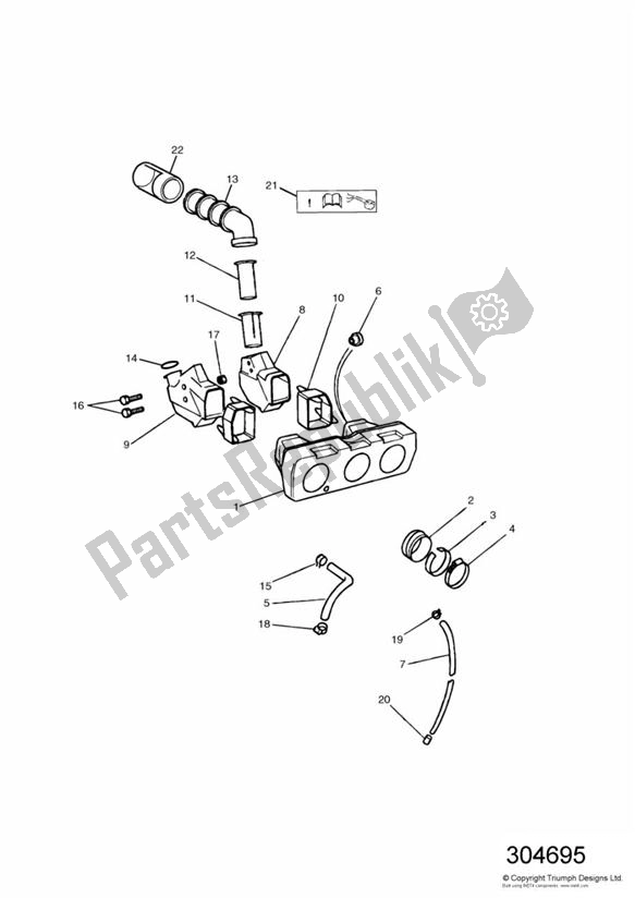 Todas las partes para Airbox 3 Cylinder - Us Cal de Triumph Trophy VIN: > 29155 885 1992 - 1995