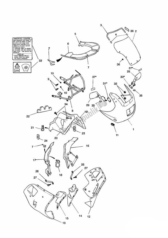 All parts for the Bodywork - Cockpit 3 Cylinder of the Triumph Trophy VIN: > 29155 885 1992 - 1995