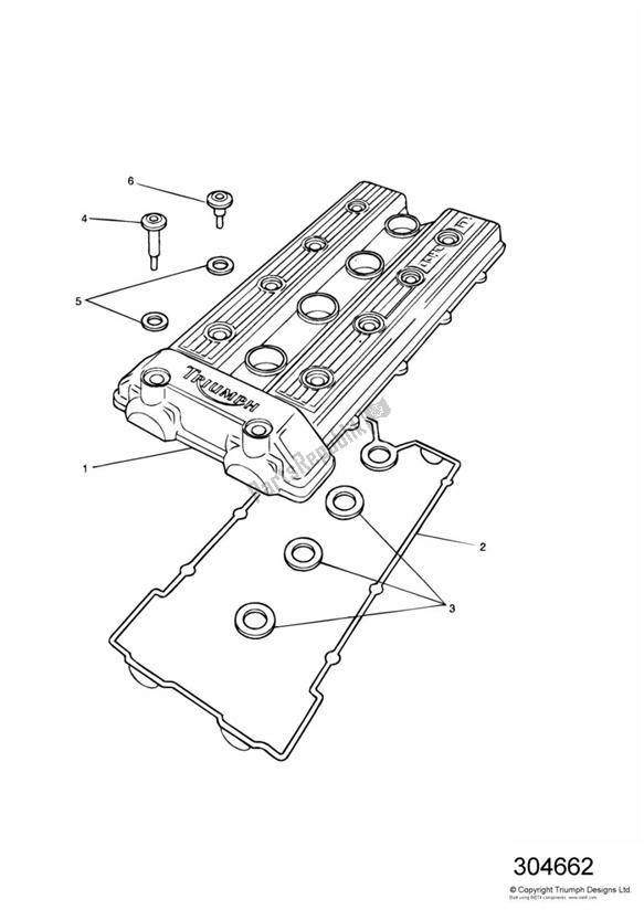 Toutes les pièces pour le Cam Cover 4 Cylinder Grey du Triumph Trophy VIN: > 29155 885 1992 - 1995