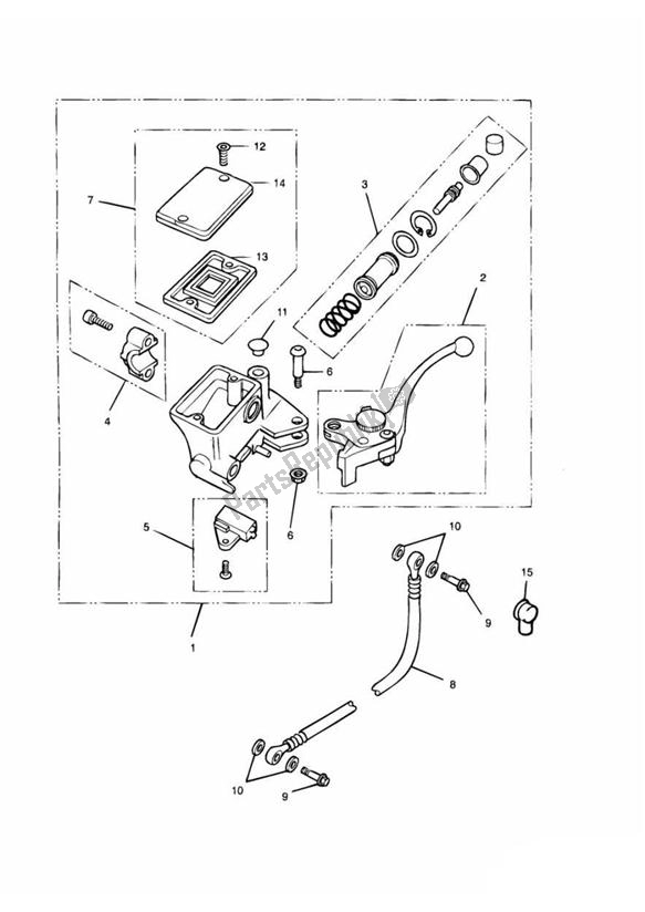 All parts for the Clutch Master Cylinder of the Triumph Trophy VIN: > 29155 885 1992 - 1995