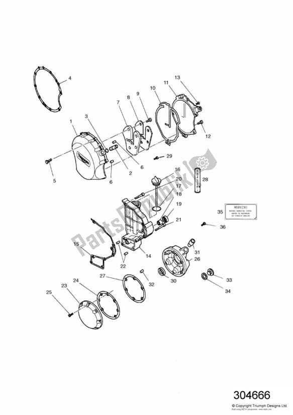 Todas las partes para Engine Covers 4 Cylinder Silver > 4901 de Triumph Trophy VIN: > 29155 885 1992 - 1995