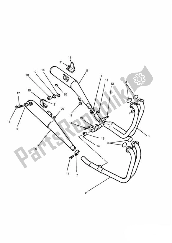 Toutes les pièces pour le Exhaust System 4 Cylinder Engines > 4901 du Triumph Trophy VIN: > 29155 885 1992 - 1995