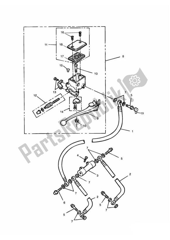 Toutes les pièces pour le Maître-cylindre De Frein Avant du Triumph Trophy VIN: > 29155 885 1992 - 1995