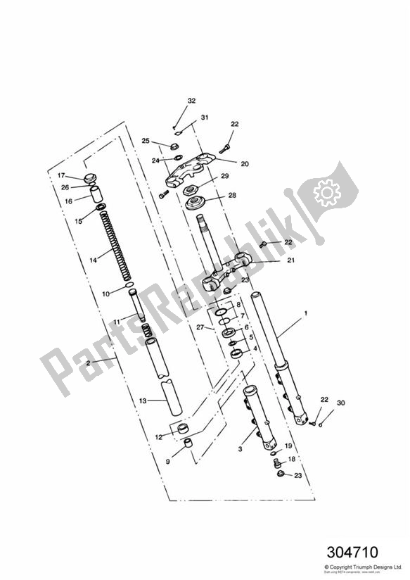 All parts for the Front Forks And Yokes of the Triumph Trophy VIN: > 29155 885 1992 - 1995