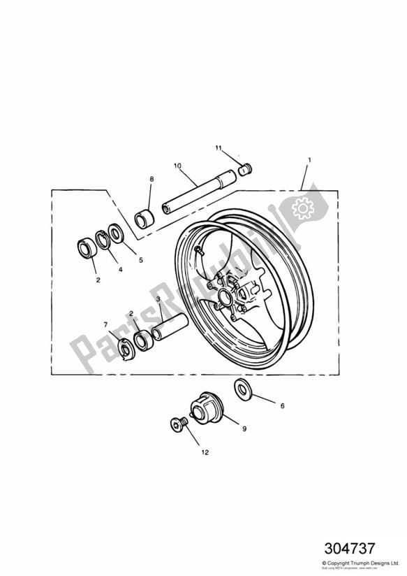 Todas las partes para Front Wheel 9083 > de Triumph Trophy VIN: > 29155 885 1992 - 1995