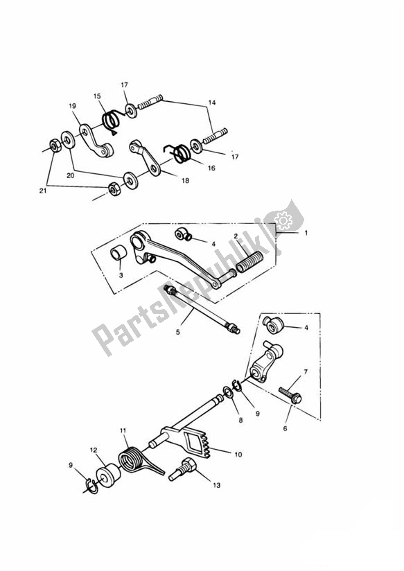 All parts for the Gear Change Pedal 4902 > of the Triumph Trophy VIN: > 29155 885 1992 - 1995