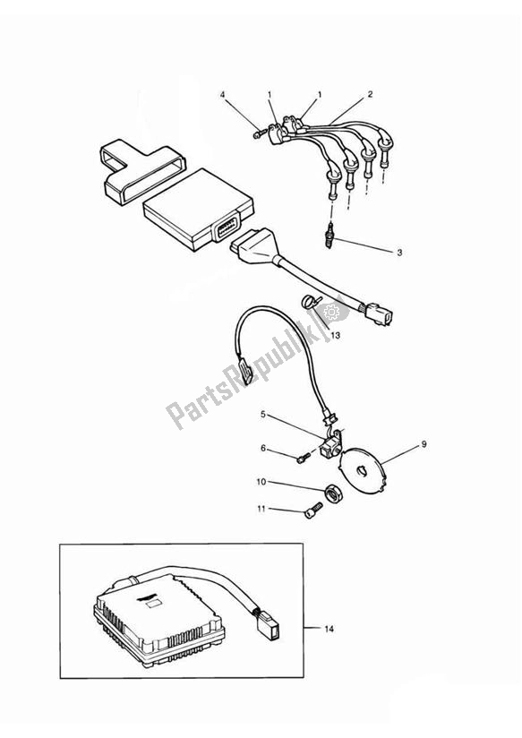 All parts for the Ignition System of the Triumph Trophy VIN: > 29155 885 1992 - 1995