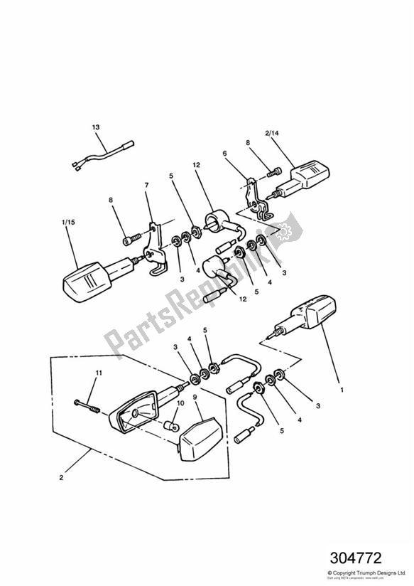 Tutte le parti per il Indicatori del Triumph Trophy VIN: > 29155 885 1992 - 1995
