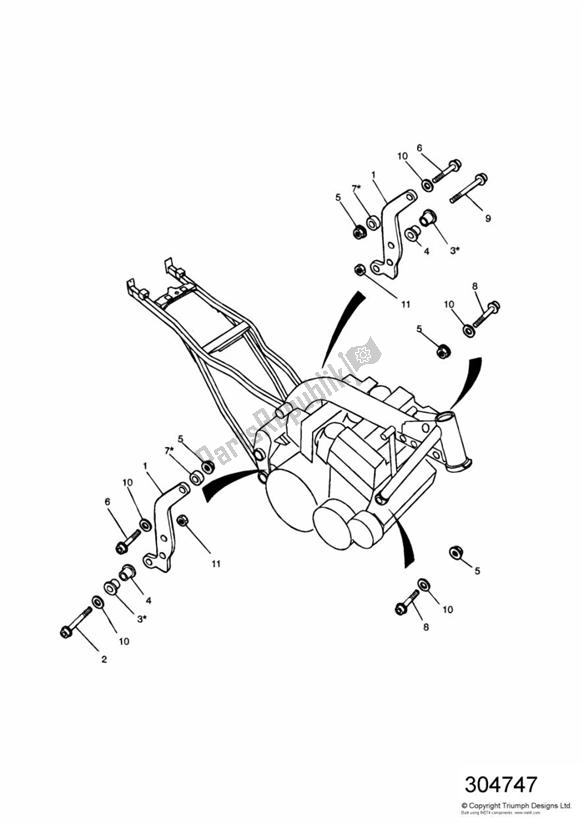 Todas las partes para Linkage Carrier/engine Mounting Bolts de Triumph Trophy VIN: > 29155 885 1992 - 1995
