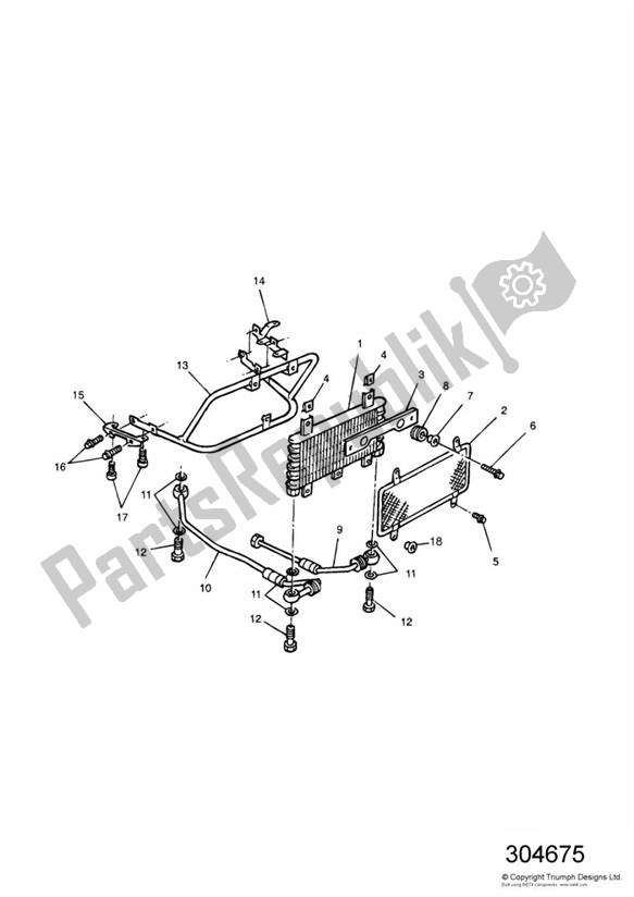 Todas las partes para Oil Cooler 4 Cylinder de Triumph Trophy VIN: > 29155 885 1992 - 1995