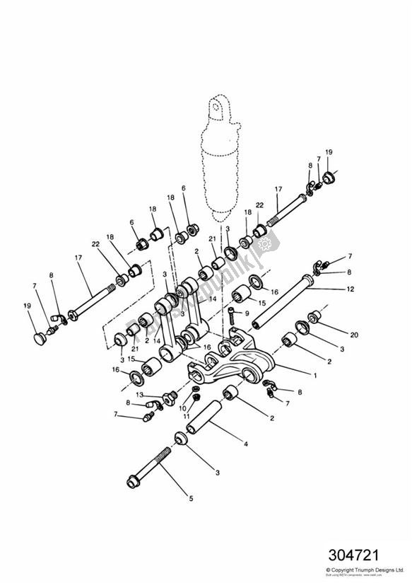 All parts for the Rear Suspension Linkage of the Triumph Trophy VIN: > 29155 885 1992 - 1995