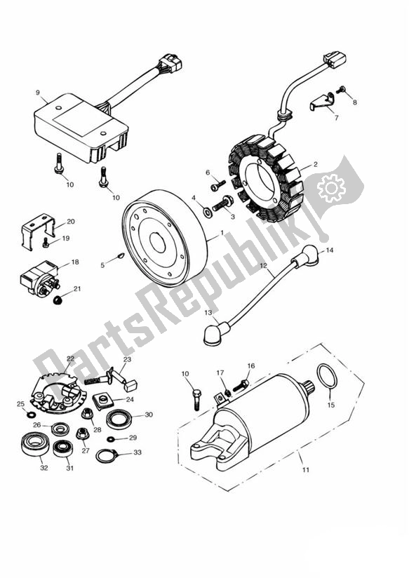 All parts for the Alternator/starter 171121 > of the Triumph TT 600 2000 - 2003