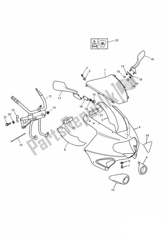 All parts for the Bodywork - Cockpit And Mirrors of the Triumph TT 600 2000 - 2003