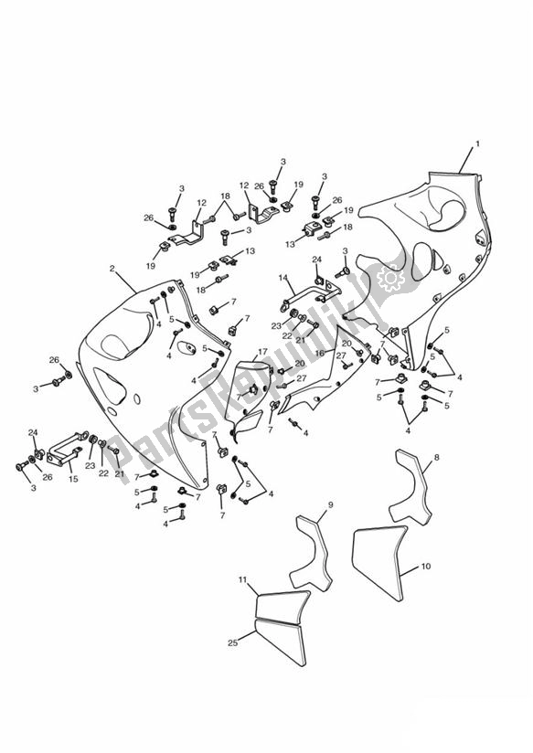 Todas las partes para Bodywork - Lower Fairings de Triumph TT 600 2000 - 2003