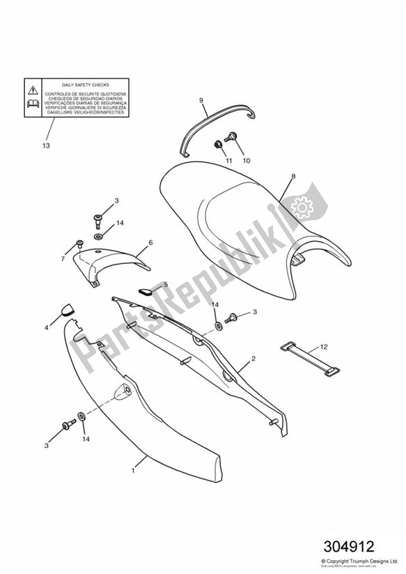 Tutte le parti per il Bodywork - Rear Side Panels And Seat del Triumph TT 600 2000 - 2003