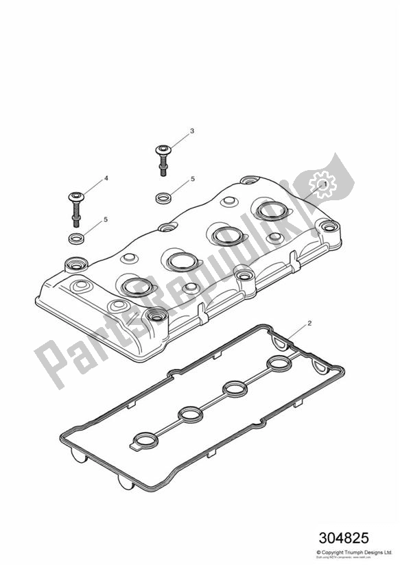 All parts for the Cam Cover of the Triumph TT 600 2000 - 2003