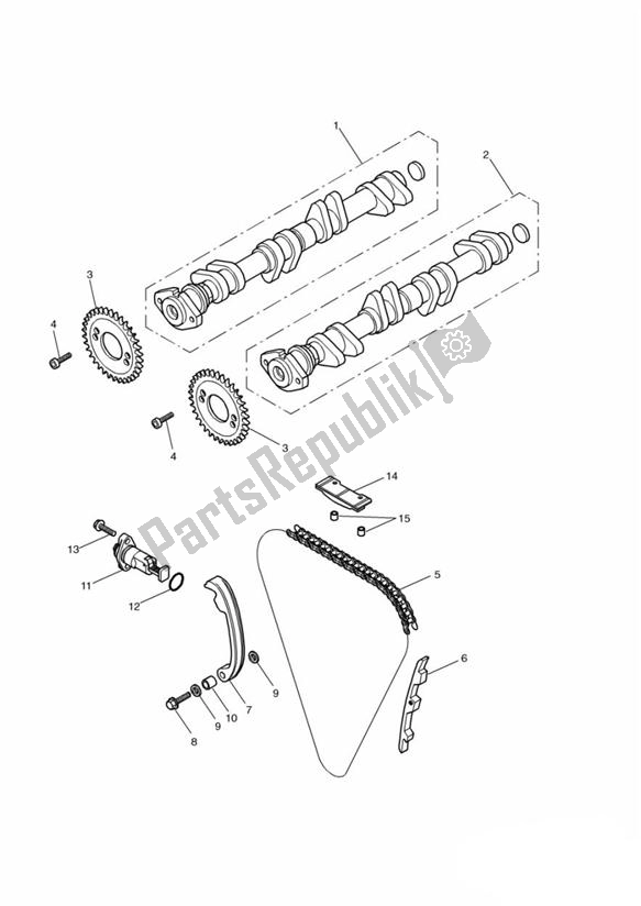 All parts for the Camshaft And Drive of the Triumph TT 600 2000 - 2003