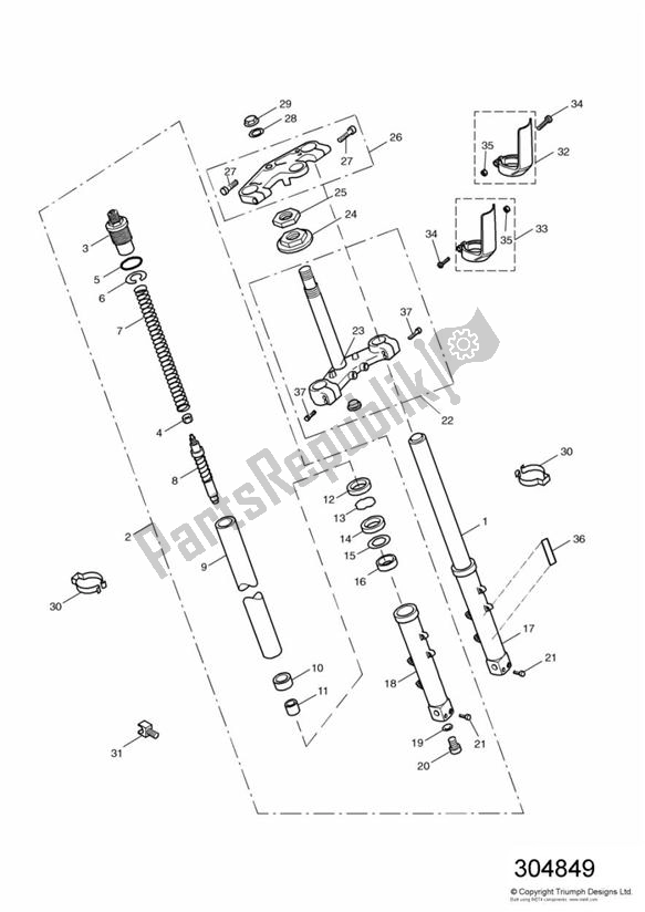 Todas las partes para Horquillas Delanteras Y Yugos de Triumph TT 600 2000 - 2003