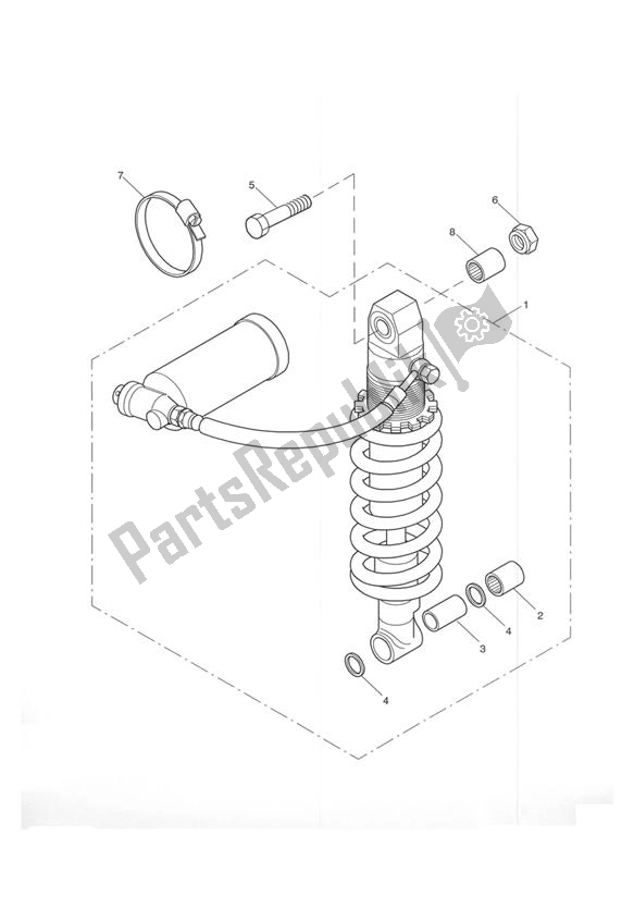 Todas as partes de Unidade De Suspensão Traseira do Triumph TT 600 2000 - 2003