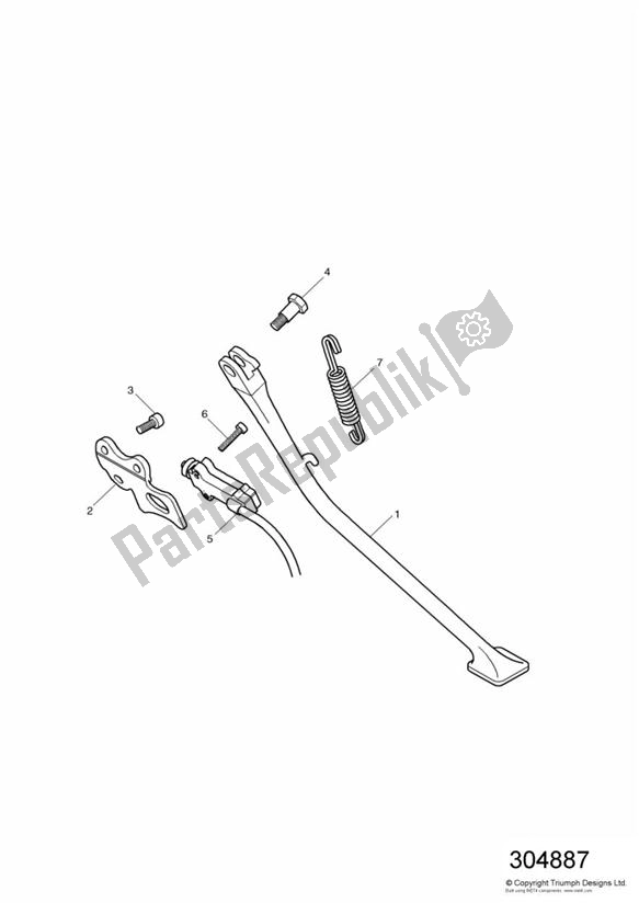 Tutte le parti per il Cavalletto Laterale del Triumph TT 600 2000 - 2003