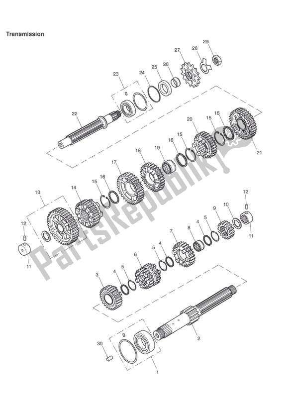 Alle onderdelen voor de Overdragen van de Triumph TT 600 2000 - 2003