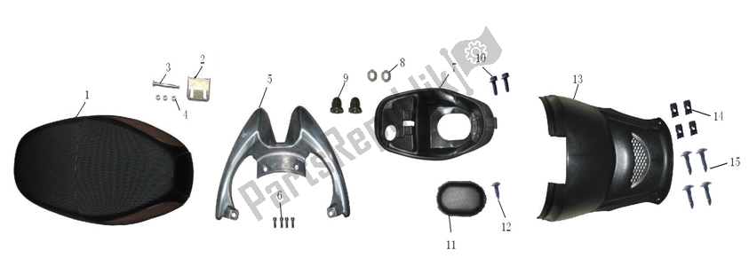 Alle onderdelen voor de Helmbak - Zadel van de Turbho CX 50 2000 - 2010