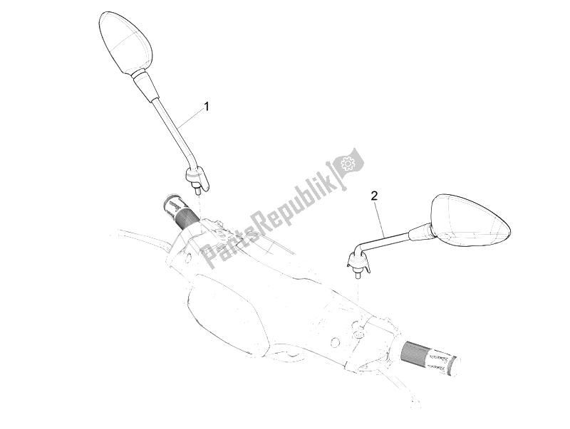 Toutes les pièces pour le Miroir (s) De Conduite du Vespa 150 Sprint 4T 3V IE USA 2014