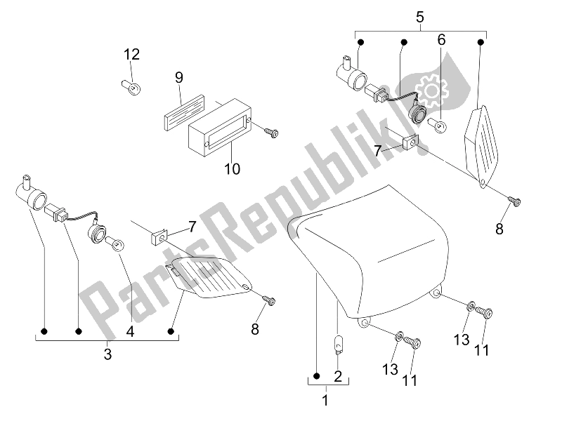 Toutes les pièces pour le Phares Arrière - Clignotants du Vespa LX 150 4T E3 2009