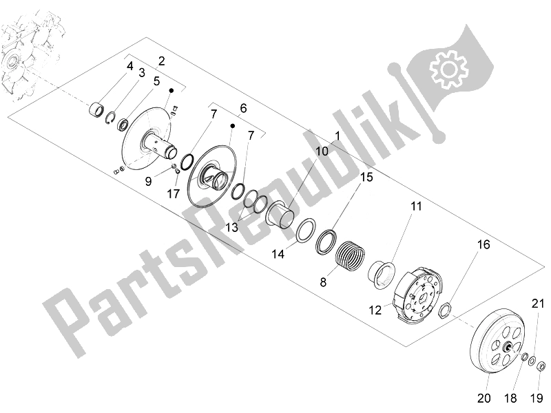 Todas as partes de Polia Conduzida do Vespa 946 150 2014