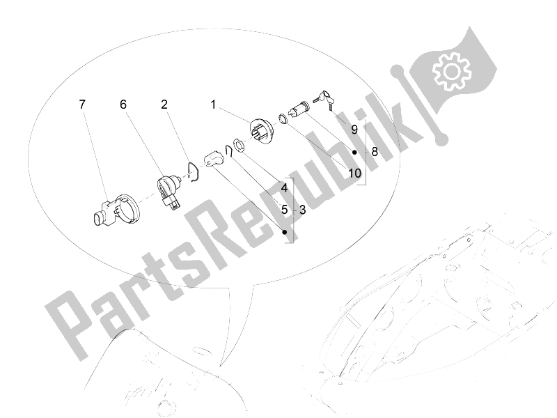 All parts for the Locks of the Vespa LX 125 4T 3V IE 2012