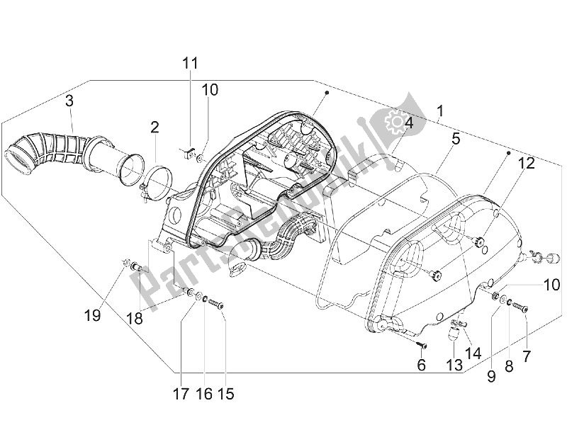 Toutes les pièces pour le Filtre à Air du Vespa Vespa GTS 300 IE ABS E4 EU 2016