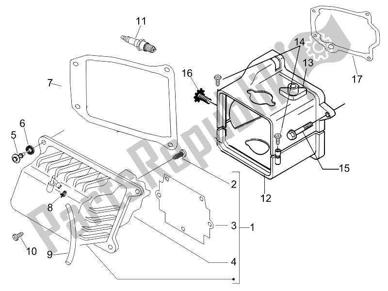Toutes les pièces pour le Le Couvre-culasse du Vespa S 50 4T 2V 25 KMH NL 2010