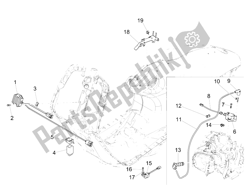 All parts for the Voltage Regulators - Electronic Control Units (ecu) - H. T. Coil of the Vespa 946 150 4T 3V ABS 2014