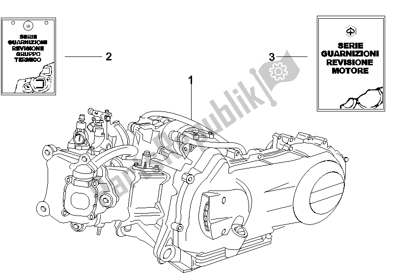 All parts for the Engine, Assembly of the Vespa GTV 250 IE 2006
