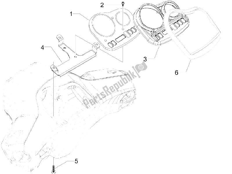 Toutes les pièces pour le Tableau De Bord Combiné du Vespa S 150 4T Vietnam 2009