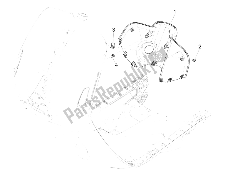 Todas las partes para Guantera Frontal - Panel De Rodilleras de Vespa 946 125 2014