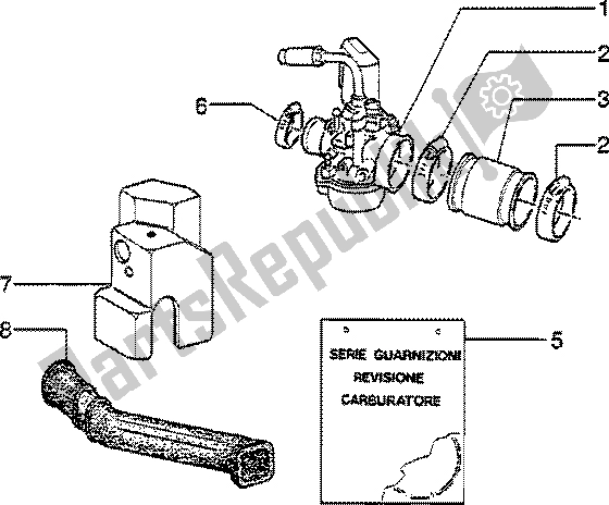 Tutte le parti per il Carburatore del Vespa ET2 50 1997