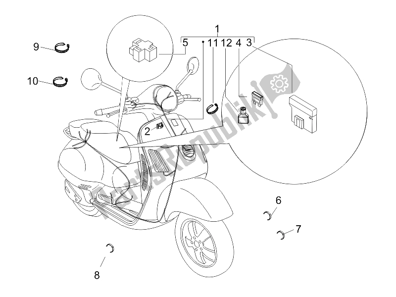 Tutte le parti per il Cablaggio Principale del Vespa Granturismo 125 L E3 2006