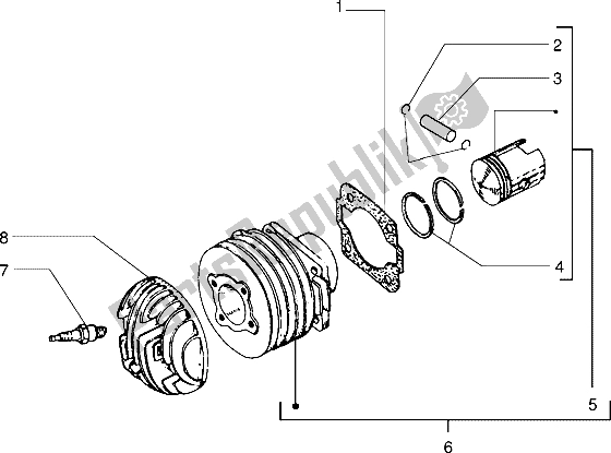 Toutes les pièces pour le Axe De Cylindre-piston-poignet, Assy du Vespa PX 200 E 1985