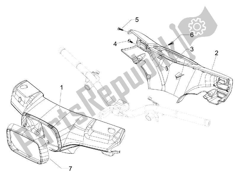 Toutes les pièces pour le Couvertures De Guidon du Vespa S 125 4T E3 2007