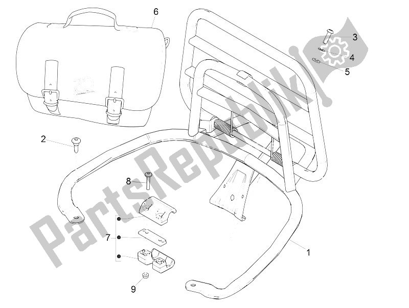 Alle onderdelen voor de Bagagedrager Achter van de Vespa Vespa 125 4T 3V I GET IE Primavera Asia 2016