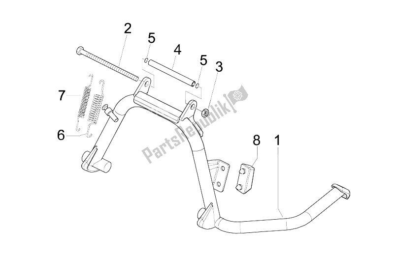 All parts for the Stand/s of the Vespa LX 50 4T 4V 2009