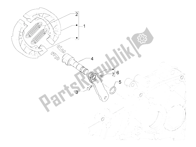 Tutte le parti per il Freno Posteriore - Ganascia Del Freno del Vespa LX 50 4T 2V 25 KMH Touring NL 2011