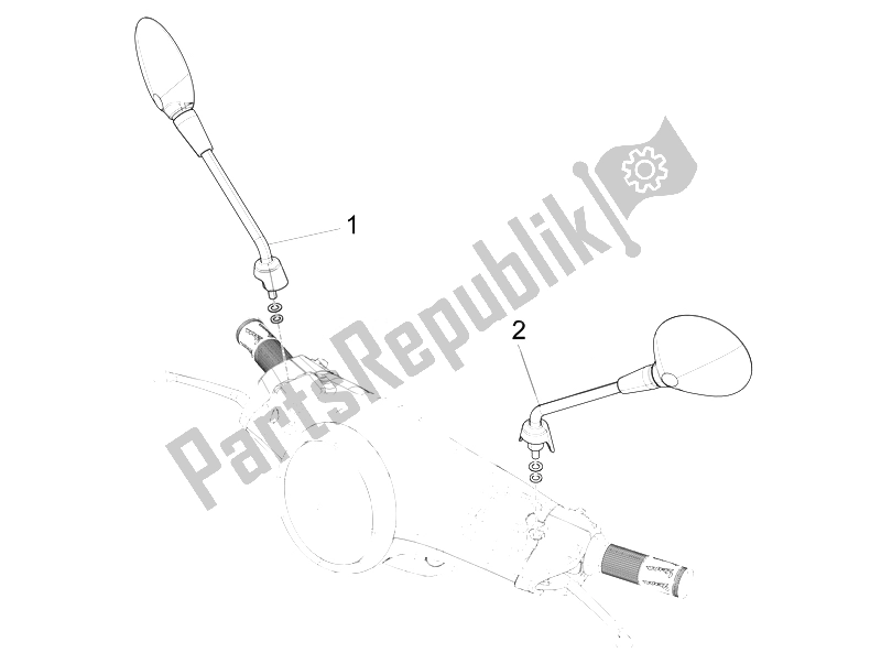 Toutes les pièces pour le Miroir (s) De Conduite du Vespa 150 4T 3V IE Primavera USA 2014